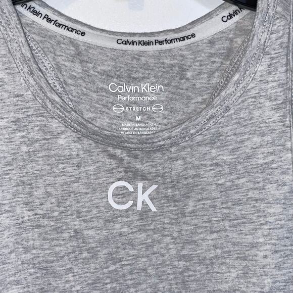 Calvin Klein Performance Racerback Crop Top grey, Medium - Picture 2 of 5